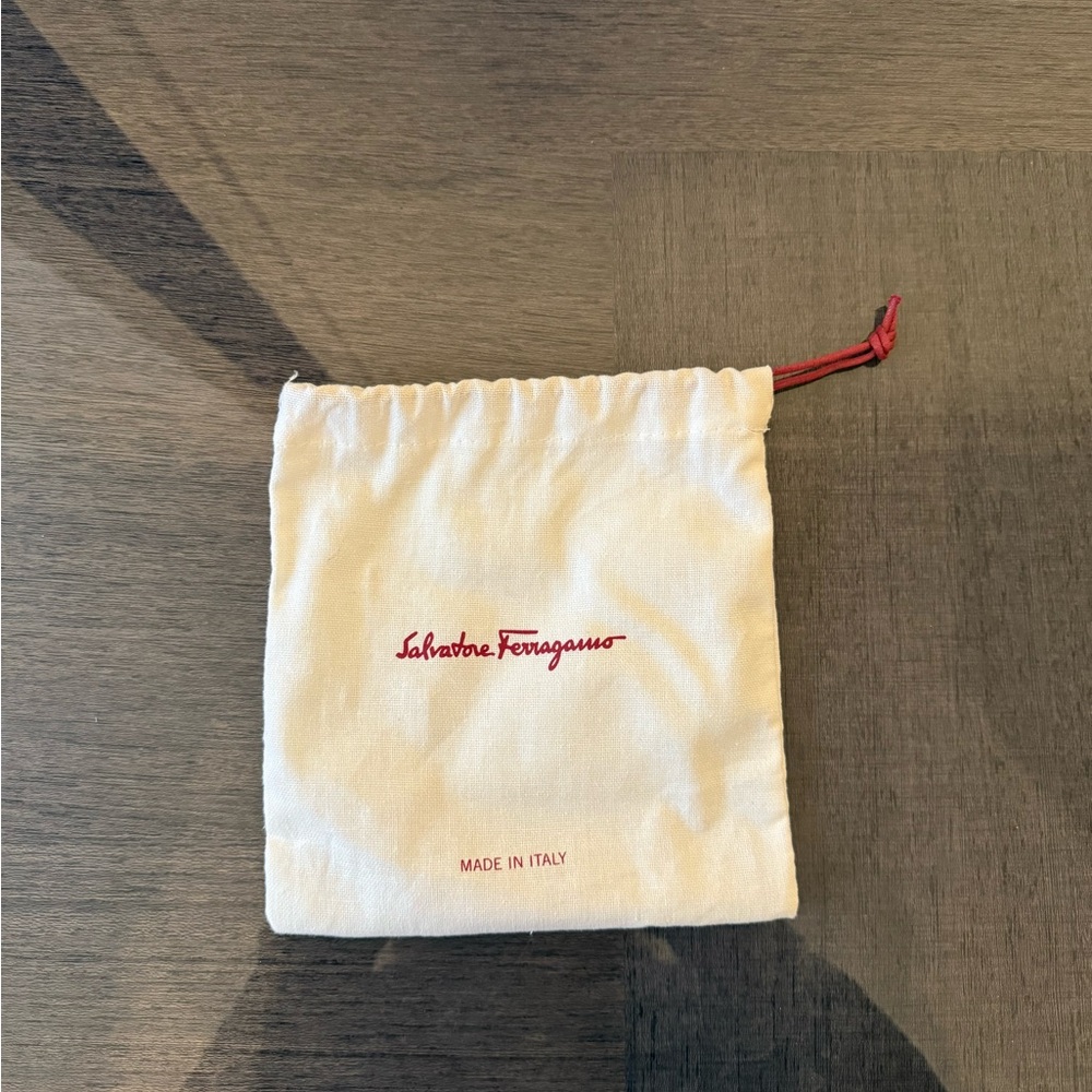 Salvatore Ferragamo Ivory Pouch with Red Logo